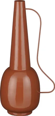 Image de Mica Decorations Tosno Vase Décoratif - Vase à fleurs 24 x 20 x 43 cm - Décoration salon pour intérieur - Fer, MDF, velours - Marron