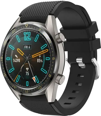 Produktbild von Strap-it Huawei Watch GT 2 Silikonarmband (Schwarz)