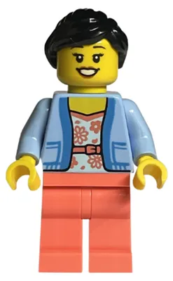 Obrázok produktu pre LEGO Minifigúrka: Zákazníčka obchodu LEGO – dámska bunda svetlomodrej farby (tls111)