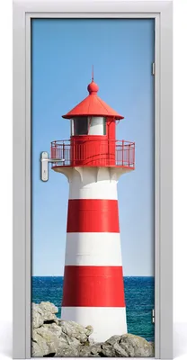 Produktbild von Tulup Türaufkleber 75x205 cm Dekorative Aufkleber Selbstklebend Wasserdichte Tapete Abnehmbar Schlafzimmer Wohnzimmer Wohnkultur - Leuchtturm