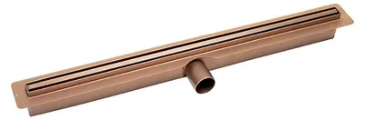 Zdjęcie produktu dla Slim Odpływ Liniowy 80cm Różowe Złoto, Stal Nierdzewna 304, Wysoka Przepustowość 24l/min, Min. Wysokość 66mm, Montaż Podłogowy