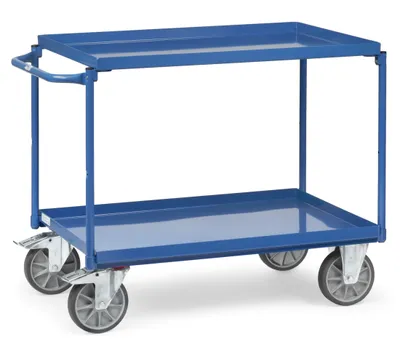 Produktbild von Fetra Tischwagen mit Stahlblechwannen 2 Etagen 850x500mm Ladefläche