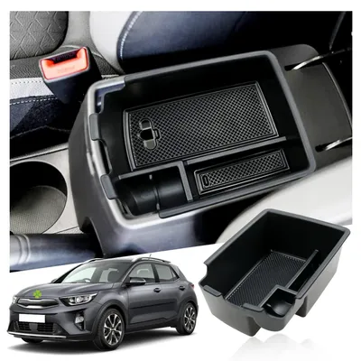 Obrázek produktu pro Úložná schránka do středové konzole pro automobily Kia Stonic Rio, barva černá, materiál ABS