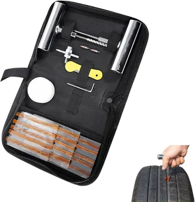 Produktbild von Reifenreparaturset 24-teilig, Tragbar, Geeignet für Verschiedene Fahrzeuge, Hochwertiger Stahl, Inklusive