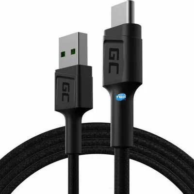 Produktbild von Green Cell KABGC22, 1,2 m, USB A, USB C, USB 2.0, 0,48 Gbit/s, Schwarz