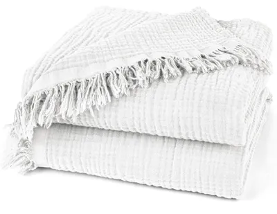 Produktbild von Musselin Tagesdecke 220x240 Weiß aus Baumwolle
