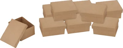 Produktbild von VBS XXL Pappschachteln "Rechteck", Natur, 10,5 x 8 x 5 cm, 10 Stück