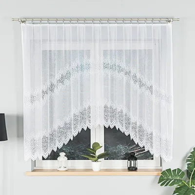 Produktbild von VIOLETTA - Fertiggardine aus Jacquard mit Schnitt unten - 250x150 cm - weiß