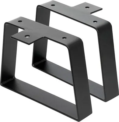 Zdjęcie produktu dla Przemysłowe trapezowe nogi stołowe – 20,3 cm – czarne – metalowe