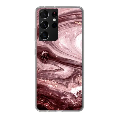 Produktbild von MuchoWow® Handyhülle Schutzhülle Hülle für Samsung Galaxy S21 Ultra Marmor - Gold - Rosa Silikon Softcase Handy Hülle - Mobiltelefon