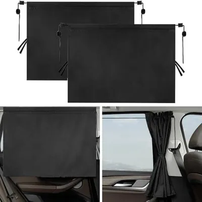 Produktbild von 2 Stück Sonnenschutz Auto,Sonnenschutz Vorhang Auto,Sonnenschutz Seitenfenster Auto,Auto Seitenfenster Schatten,Auto Sonnenschutz für Kinder,Universal Sonnenblende Auto Kinder (C)