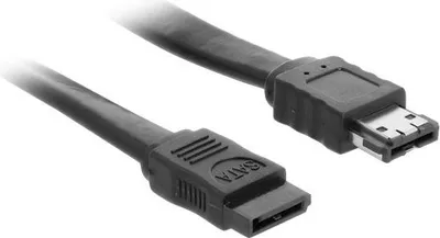 Produktbild von DeLOCK Kabel SATA 3 Gb/s Buchse > eSATA Buchse 1 m schwarz, 1 m, SATA II, SATA 7-pin, eSATA, Männlich/Männlich, Schwarz