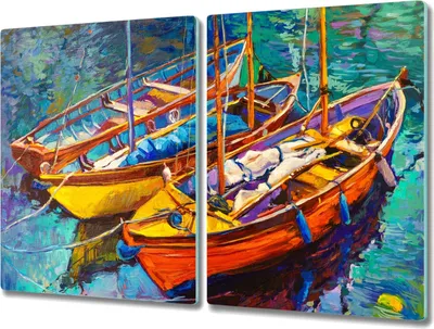 Produktbild von Coloray Schneidebrett Herdabdeckplatte 2x40x52 cm Kochplattenabdeckung Hackbrett Küchenbrett - See Meerwasser