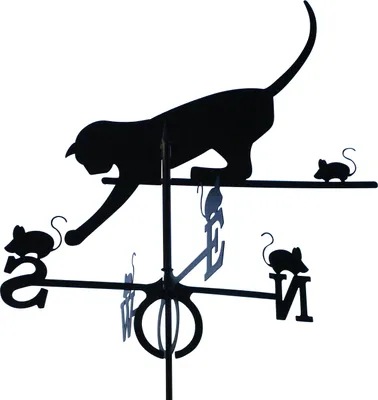 Produktbild von SvenskaV Wetterfahne Katze und Maus groß in schwarz