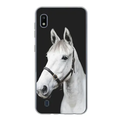 Produktbild von MuchoWow® Handyhülle Schutzhülle Hülle für Samsung Galaxy A10 Pferd - Halfter - Weiß Silikon Softcase Handy Hülle - Schutzhülle