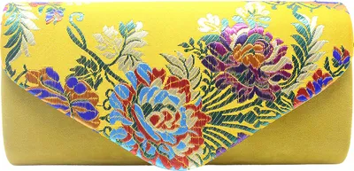 Produktbild von Vintage Blumenstickerei Clutch Hochzeit Prom Tasche Braut Damen Crossbody Abend Handtasche mit abnehmbarem Riemen
