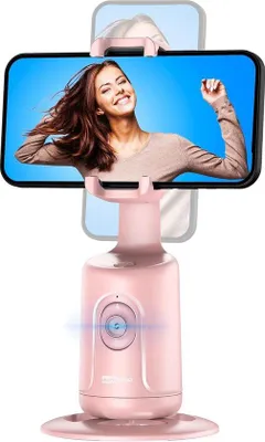 Image de Trépied portable pour smartphone avec rotation à 360 degrés et reconnaissance des visages et des objets - Perche à selfie tout-en-un pour l'enregistrement vidéo