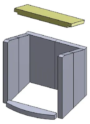 Produktbild von Heizgasumlenkplatte 385x175x30mm (Vermiculite) passend für Hark **