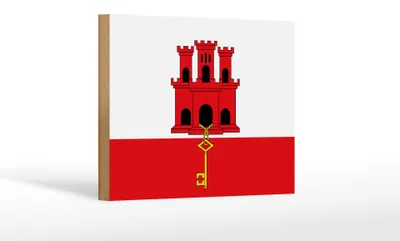 Produktbild von Holzschild Flagge Gibraltars 18x12 cm flag of Gibraltar Dekoration