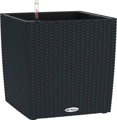 Obrázok produktu pre Lechuza Cube Cottage plastový kvetináč 50 x 50 x 50,5 cm čierny vrátane zavlažovacieho systému, vložky na rastliny a ukazovatele stavu vody