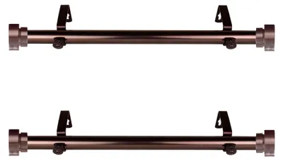 Produktbild von Rod Desyne Seitliche Gardinenstange, 2,5 cm, 30,5–50,8 cm (2 Stück) – Bronze