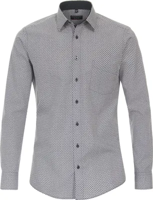 Productafbeelding van REDMOND Langarmshirt met borstzak, zwart, met print, moderne pasvorm
