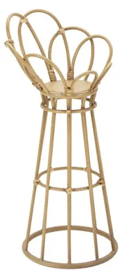 Image de Tabouret de bar Vienna en velours crème et or – H 110 cm