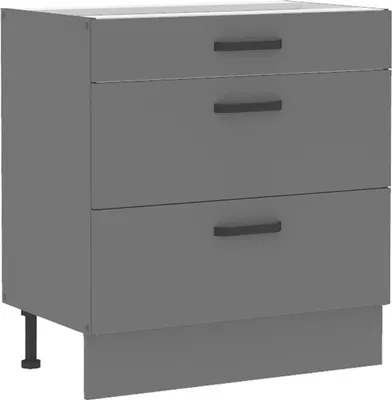 Produktbild von Küche NESSA Unterschrank 80 cm Anthrazit Küchenzeile Küchenblock Einbauküche