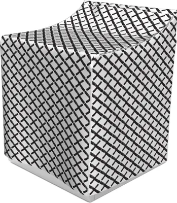 Produktbild von ABAKUHAUS Modern Waschmaschienen und Trockner Bezug, Minimalist Brushstokes, Dekorativer Bezug aus Stoff, 70x75x100 cm, Charcoal Grau Weiß