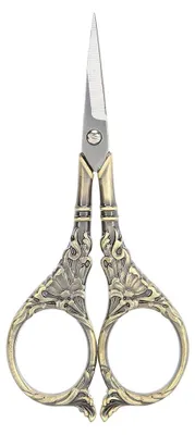 Immagine prodotto di Forbici retrò europee fai da te, fatte a mano, punto croce, artigianato, creative, originali, antiche, utensili per lavori manuali (bronzo (B01-003-001