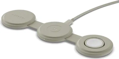 Produktbild von Satechi OntheGo 3-in-1, Drinnen, USB, Kabelloses Aufladen, Weiß