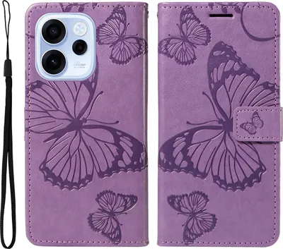 Produktbild von OPPO Reno15 F Hülle - Coverup Schmetterlinge Klapphülle - Lila