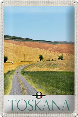 Produktbild von Blechschild Reise 20x30cm Toskana Italien Weide Wiese Natur