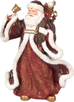 Produktbild von Clayre & Eef Weihnachtsdekorationsfigur Weihnachtsmann 15x11x20 cm Rot Kunststoff
