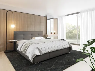 Obrázek produktu pro Čalouněná manželská postel 140x200 YADRA - šedá