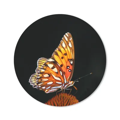Produktbild von MuchoWow® Mauspad Mousepad Schmetterling - Blumen - Insekt - Porträt - Schwarz - Orange 20x20 cm - Mousepads - Maus Mat - Pad - Mausunterlage - Schreibtischmatte