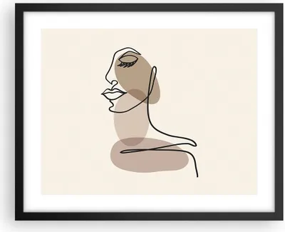 Produktbild von Gerahmtes Poster - Schwarzer Rahmen - Linie Kunst Boho - 50x40 cm - Wand Bild - Wanddeko - Wandbilder - Kunstposter - Wandposter - Bilderrahmen - Bilder - Kunstdruck - Wanddekoration - P2BAA50x40-4728