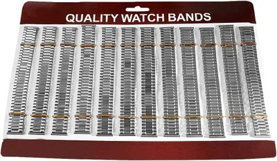 Produktbild von Steinmeister Uni ErsatzArmband Edelstahl-Zugarmbänder, silberfarben, VE 12, 12 mm - 18 mm