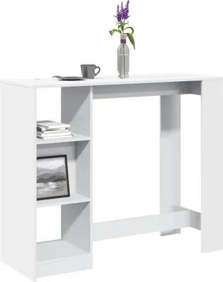 Produktbild von "im Angebot" Bartisch mit Regal Weiß 124x46x103,5 cm Holzwerkstoff - Esstische CC24023