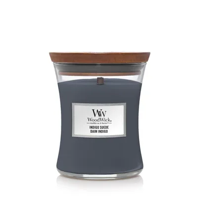 Produktbild von WoodWick Indigo Suede, Rund, Blau, Bernstein, Cypress, Patschuli, 1 Stück(e)