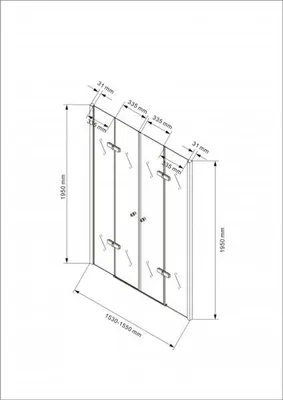 Produktbild von BuyLando Josefine 155x195 cm Duschtür Nischendusche Klarglas