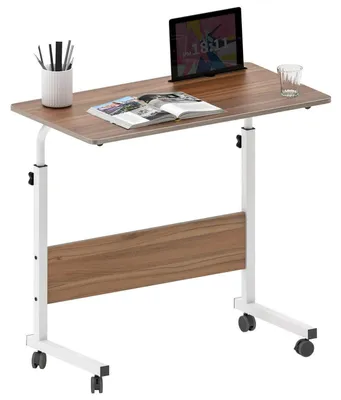 Obrázek produktu pro Výškově nastavitelný počítačový stůl s kolečky, rozměry 80 x 40 cm, Imitace dřeva jasan