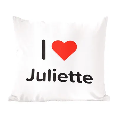 Produktbild von MuchoWow® Zierkissen Sofakissen Wohnzimmer Dekokissen 50x50 cm Ich liebe - Juliette - Mädchen - Komfort - Sofakissen