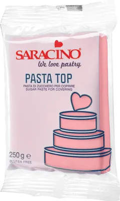 Produktbild von Saracino Pasta Top pink  250g  Einschlagmasse Rollfondant rosa - glutenfrei