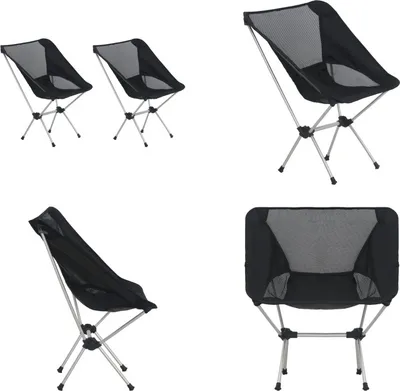 Produktbild von vidaXL Klappbare Campingstühle 2 Stk. mit Tragetasche 54x50x65 cm Alu - Campingstuhl - Campingstühle - Klappstuhl - Klappstühle