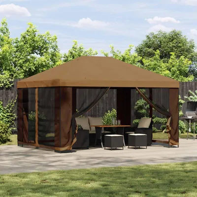 Produktbild von Möbel Garten Pavillon mit Seitenwänden 4 x 3 m BeigePavillons & Partyzelte - Pavillons & Partyzelte c8542