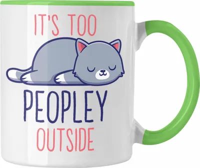 Produktbild von Trendation - Lustige Tasse mit Spruch Katzenbesitzer Geschenk Sprüche Kaffeetasse (Grün)