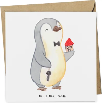 Produktbild von Mr. & Mrs. Panda Grußkarte Immobilienkaufmann Herz - Weiß - Geschenk, Glückwunschkarte, Ausbildung, Klappkarte, doppelkarte, anlasskarte, Immobilienmakler, faltkarte
