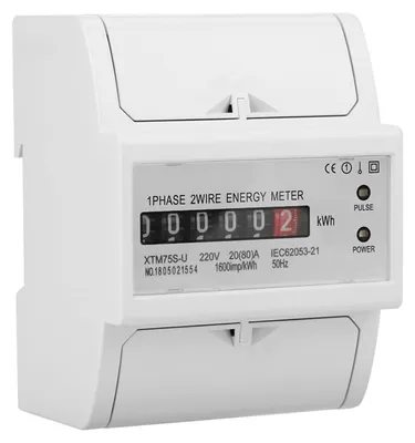 DIN-Schienen kWh-Zähler 4P, 20(80) A, LCD-Display