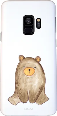 Produktbild von Mr. & Mrs. Panda Samsung Galaxy S9 Handyhülle Bär sitzend - Weiß - Geschenk, Handy Case, Teddy, Hülle, Smartphone, Cover